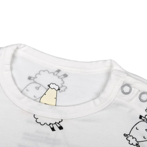 Baa Baa Sheepz Romper Short Sleeve Cute Big Star & Sheepz - White