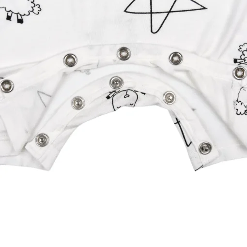 Baa Baa Sheepz Romper Short Sleeve Cute Big Star & Sheepz - White
