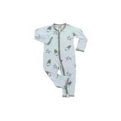 Baa Baa Sheepz Romper Zip Big Star & Sheepz Blue with Grey Border