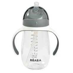 Beaba 2-in-1 Straw Cup 300ml - Charcoal