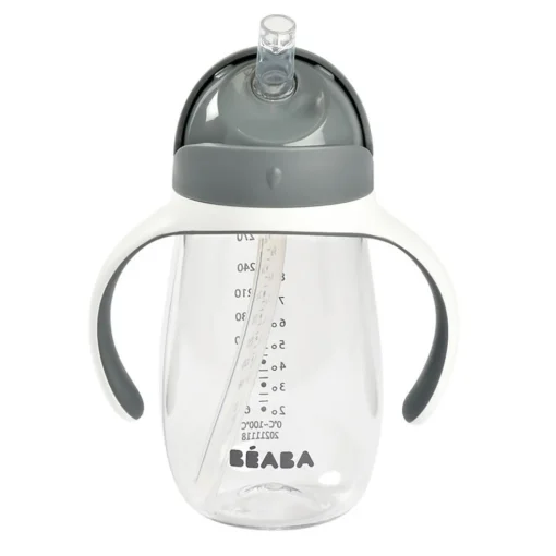Beaba 2-in-1 Straw Cup 300ml - Charcoal