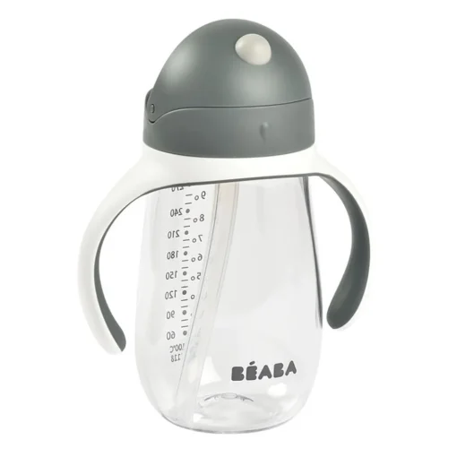 Beaba 2-in-1 Straw Cup 300ml - Charcoal