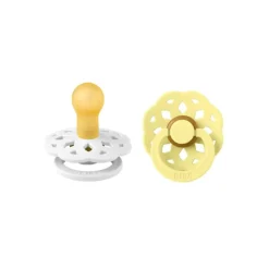 BIBS Boheme Latex Pacifier Twin Pack - White / Sunshine