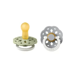BIBS Boheme Latex Pacifier Twin Pack - Sage / Cloud
