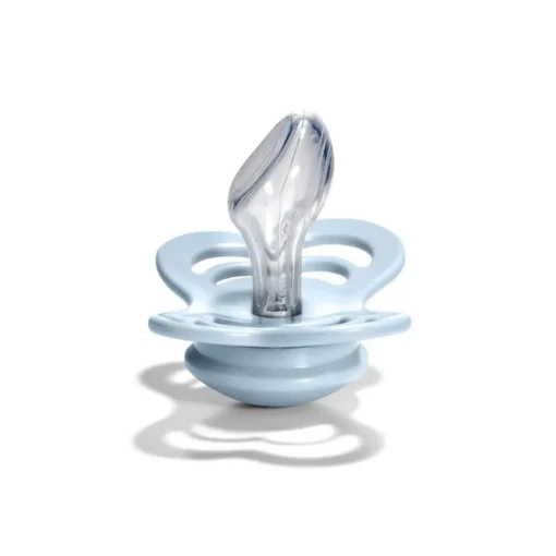 BIBS Couture 2 Pack Iron/Baby Blue Silcone Pacifier 0-6 Months
