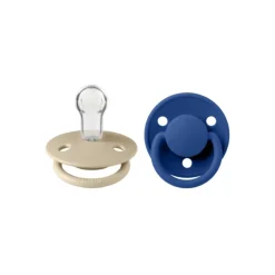BIBS De Lux Silicone Pacifier Twin Pack - 0-3 years Vanilla / Cornflower