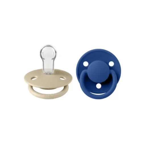 BIBS De Lux Silicone Pacifier Twin Pack - 0-3 years Vanilla / Cornflower