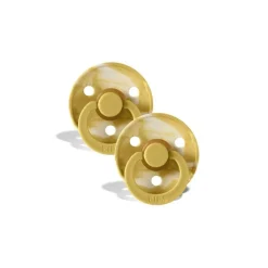 BIBS Tie Dye Latex Pacifier Twin Pack - Mustard Ivory/Mustard Ivory 6-18 months