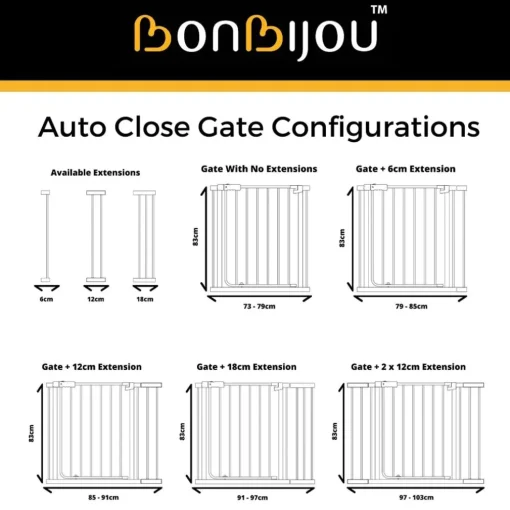 Bonbijou Auto-Close Safety Gate For Kids and Pets