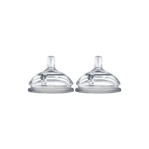Comotomo 2 Pack Silicone Replacement Nipple, Slow Flow (0-3months)