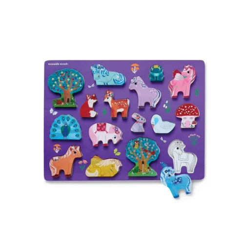Crocodile Creek 16-Piece Wood Puzzle (Unicorn Garden)