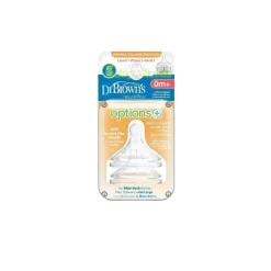 Dr Brown's Wide Neck Silicone Options+ Nipple 2 pack