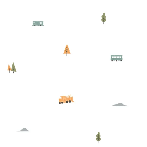 Green Trains Fabric Decal by Little Rei x Urban Li'l
