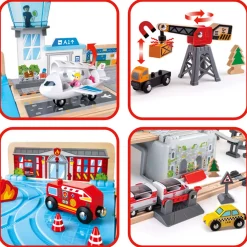 Hape Train Track Transportation Hub Storage Set