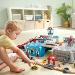 Hape Train Track Transportation Hub Storage Set