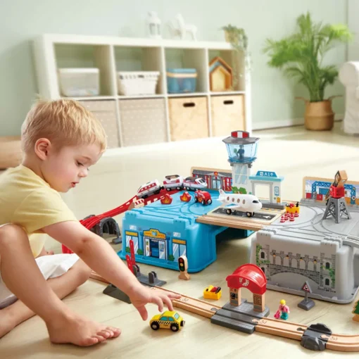 Hape Train Track Transportation Hub Storage Set