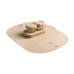 Hegen Mealtime Starter Kit with Foldable Placemat (Taupe)