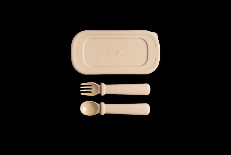 Hegen Multi-stage Fork and Spoon PPSU with Case (Taupe)