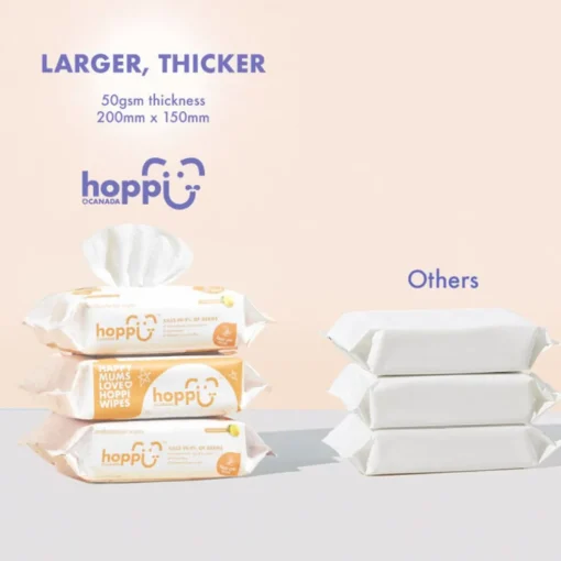 Hoppi Baby Antibacterial Wipes [Bundle of 3](3x80 Wipes)