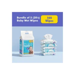Hoppi Baby Wet Wipes [Bundle of 5packs] (5x20 wipes)