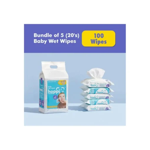 Hoppi Baby Wet Wipes [Bundle of 5packs] (5x20 wipes)