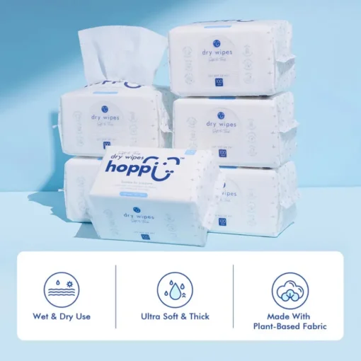 Hoppi Dry Wipes (100 Wipes) Single Pack