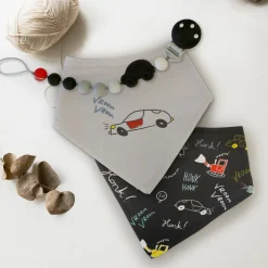 Kushies Bandana Bib 2 Pack - Cars