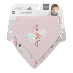 Kushies Bandana Bib 2 Pack - Flamingo