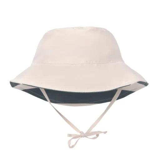 Lassig Sun Protection Bucket Hat, Block Stripes Milky Blue