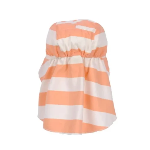 Lassig Sun Protection Flap Hat, Block Strips Peach
