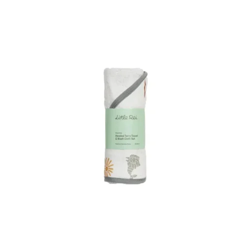 Little Rei Bamboo Merlion Hooded Towel & Wash Cloth Set