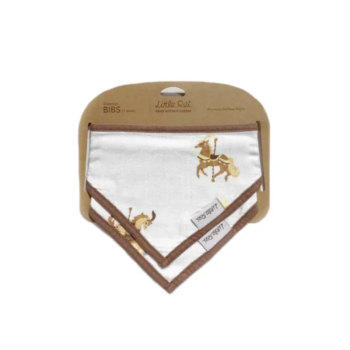 Little Rei Bandana Bib 2 Pc - Carousel Horses