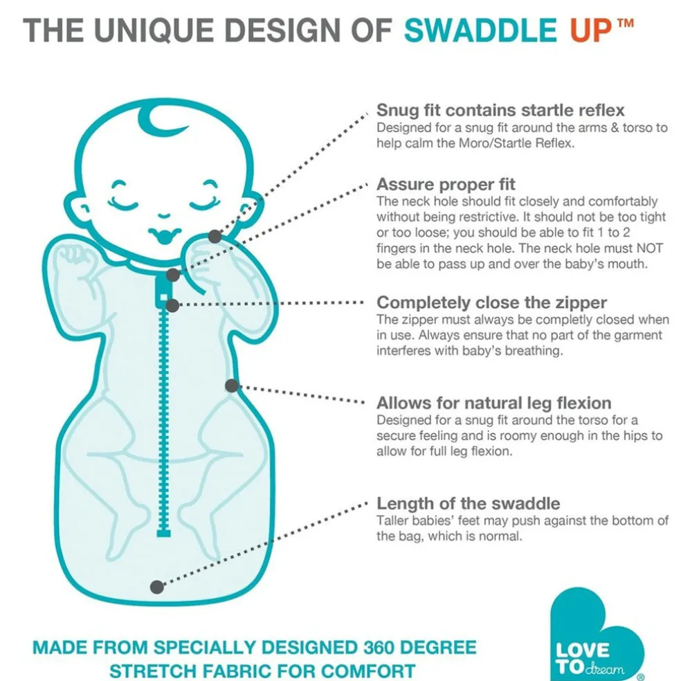 Love to Dream Swaddle UP Organic Lite - Cream Stardust
