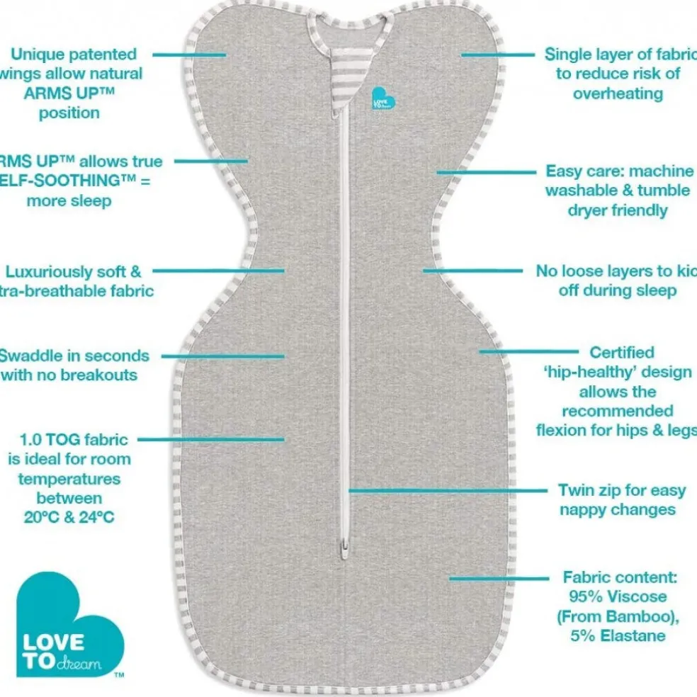 Love to Dream Swaddle UP Original Bamboo- Grey Dot