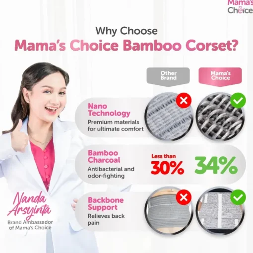 Mama’s Choice Postpartum Nano Bamboo Corset (Grey)