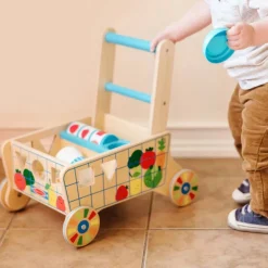 Melissa & Doug Wooden Shape Sorting Grocery Cart