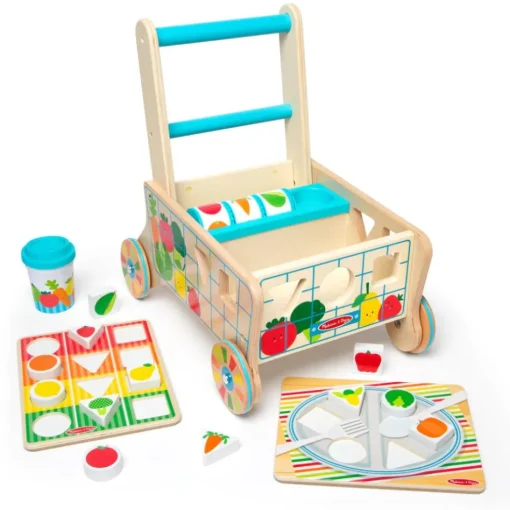 Melissa & Doug Wooden Shape Sorting Grocery Cart