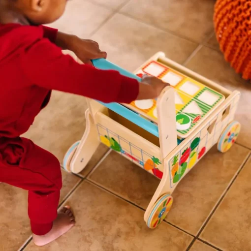 Melissa & Doug Wooden Shape Sorting Grocery Cart