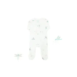 Motherswork x Le Petit Society Baby Organic Zip Sleepsuit in Dragonfly Print