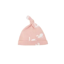 Motherswork x Le Petit Society Baby Organic Knotted Hat in Swan Print
