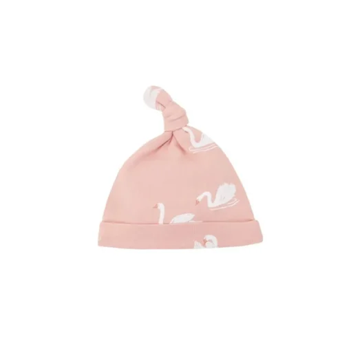 Motherswork x Le Petit Society Baby Organic Knotted Hat in Swan Print