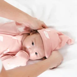 Motherswork x Le Petit Society Baby Organic Knotted Hat in Swan Print