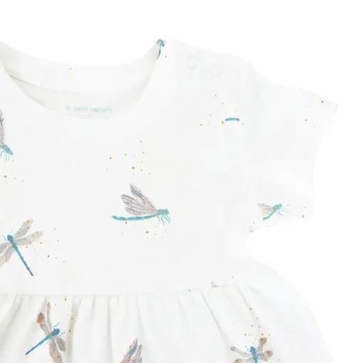 Motherswork x Le Petit Society Baby Girl Organic Dress in Dragonfly Print