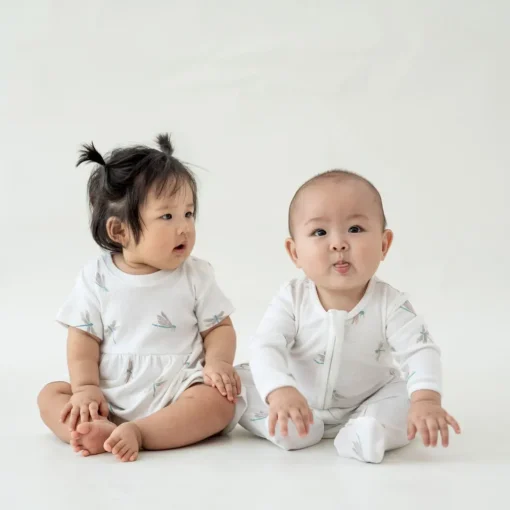 Motherswork x Le Petit Society Baby Girl Organic Dress in Dragonfly Print