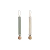 Mushie Linen Pacifier Clip 2-Pack