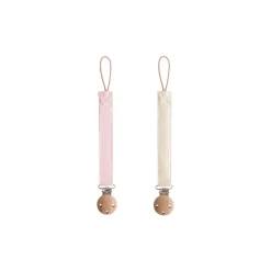 Mushie Linen Pacifier Clip 2-Pack