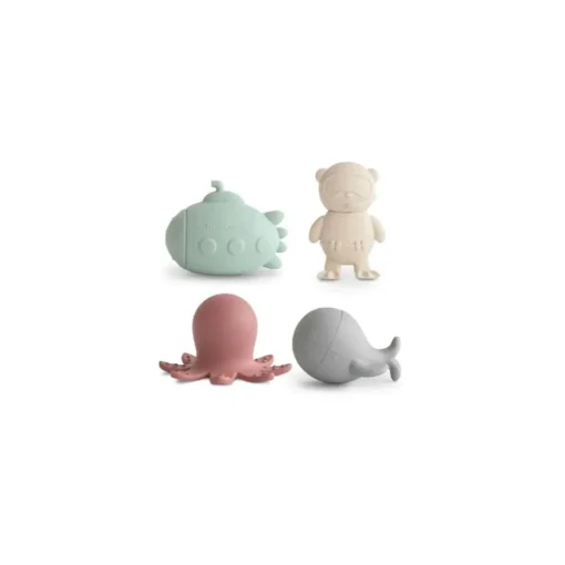 Mushie Sealife Mold Free Bath Play Set - 4 Pack