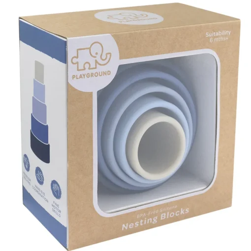Playground Silicone Nesting Blocks - Blue