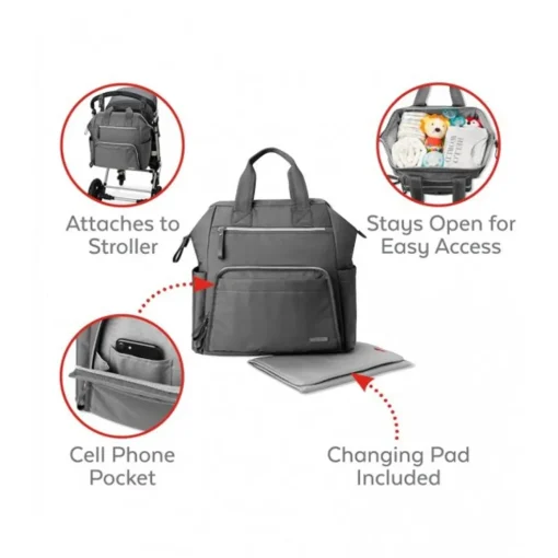 Skip Hop Main Frame Wide Open Backpack - Charcoal