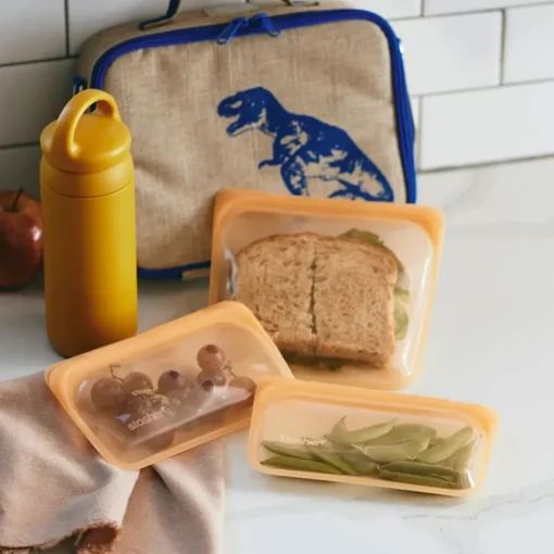 Stasher Reusable Silicone Sandwich Bag, Rainbow Orange (828 ml)